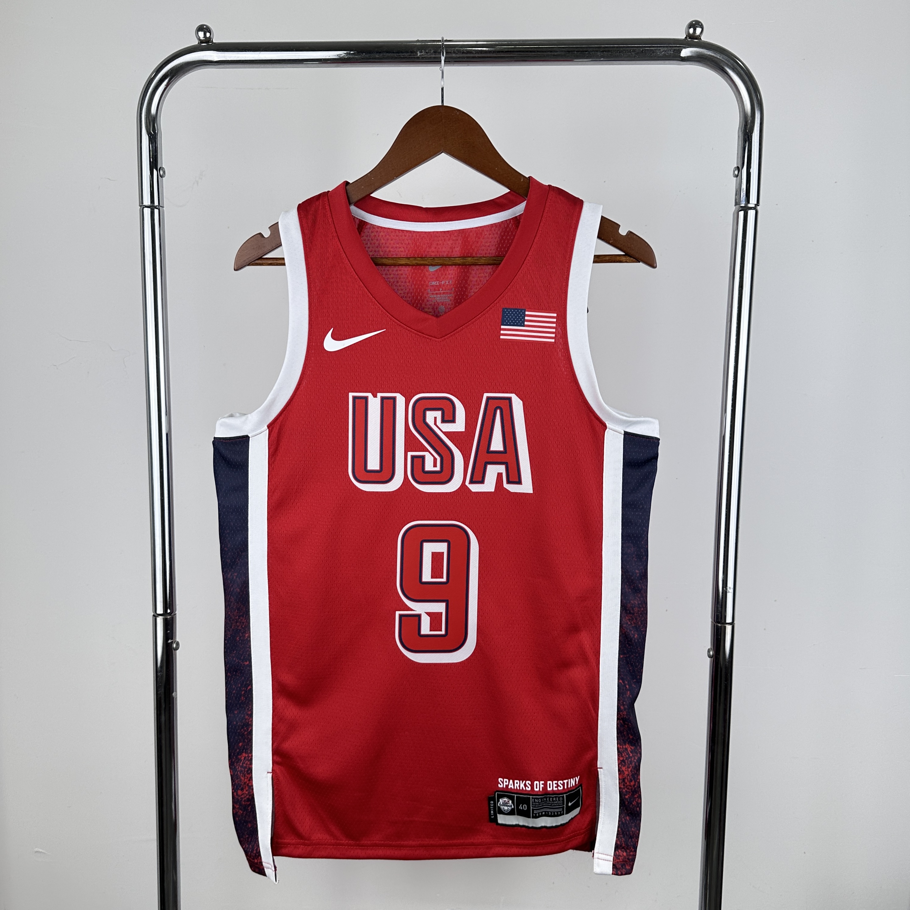 2024 Olympic USA #9 Haliburton Red Nike NBA Jersey